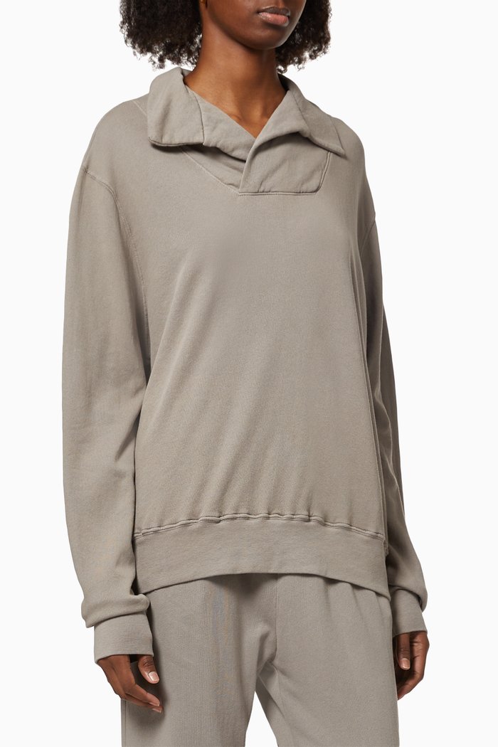 Yacht Pullover in French Terry, Grey