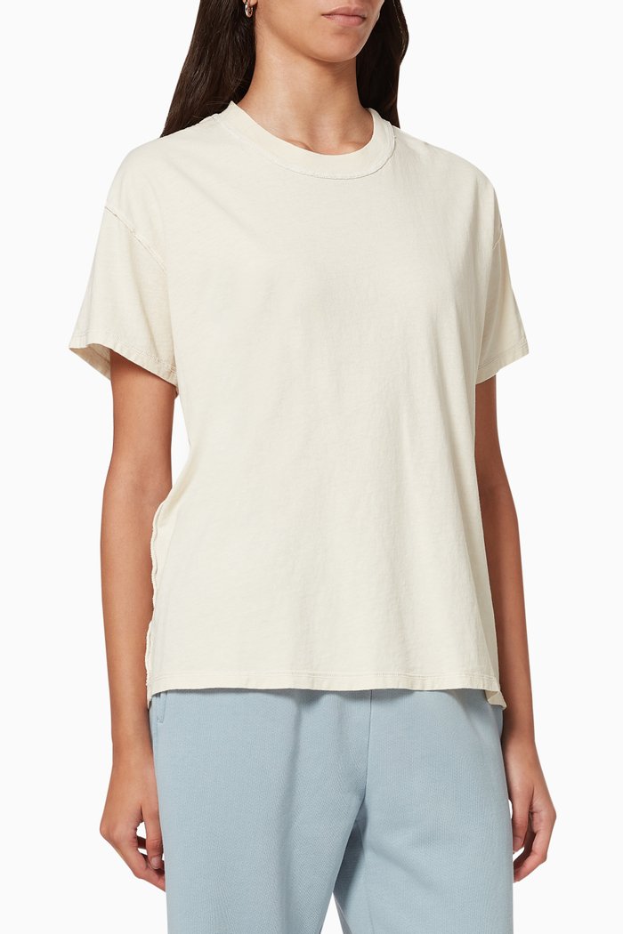 

Inside Out Vintage Wash Tshirt in Cotton Jersey, Neutral