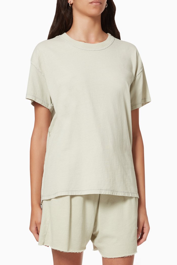 

Inside Out Vintage Wash Tshirt in Cotton Jersey, Green