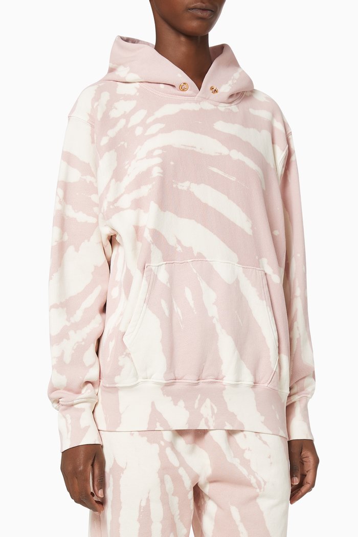 

Bleach Tie-dye Hoodie in Heavyweight Fleece, Pink