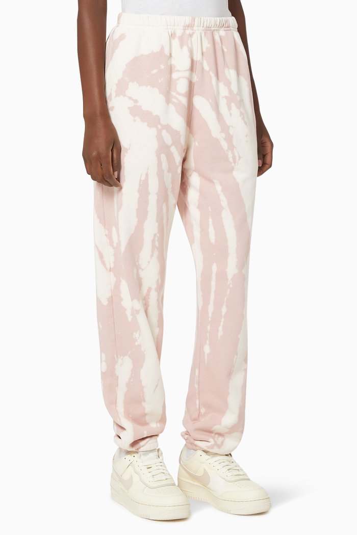 

Bleach Tie-dye Sweatpants in Heavyweight Cotton Fleece, Pink