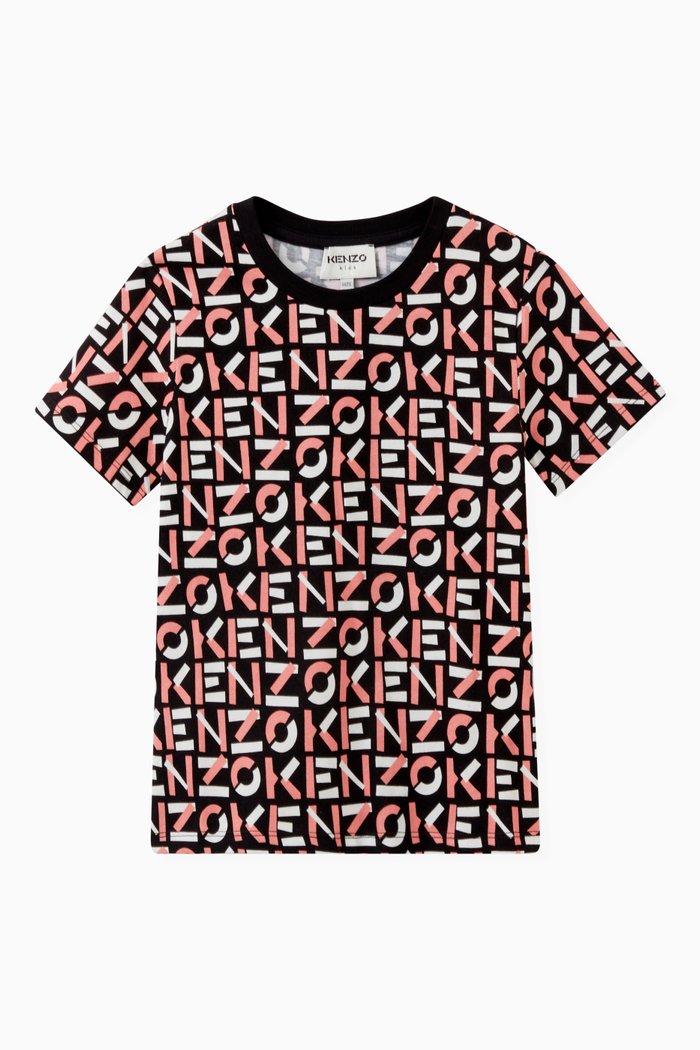 

All-over Logo Print T-shirt in Cotton Jersey, Black