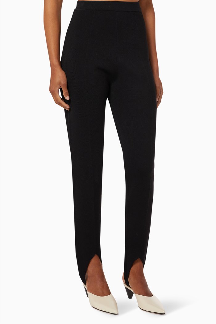 

Lia Stirrup Pants in Sustainable Viscose Knit, Black