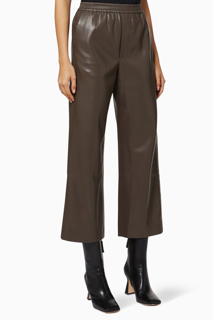 

Odessa Pants in Vegan Leather, Brown