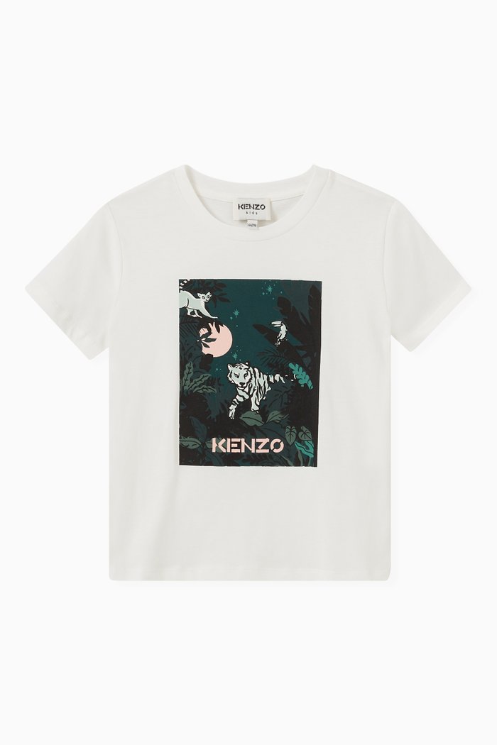 

Jungle Patch Print T-shirt in Organic Cotton Jersey, Neutral