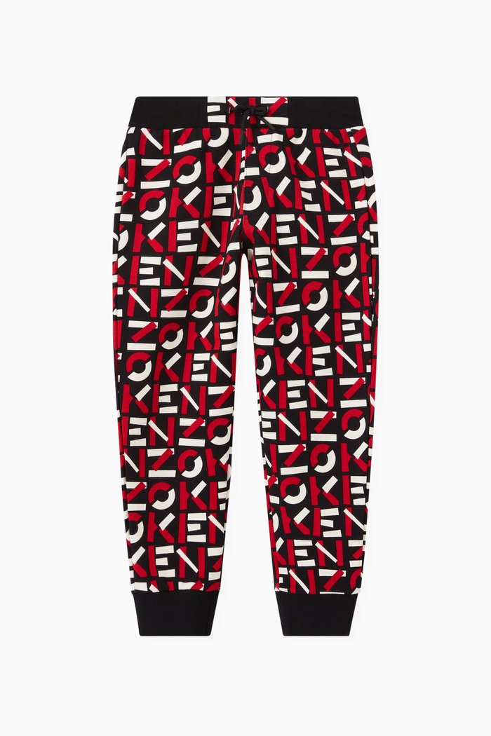 

All-over Graphic Logo Sweatpants in Interlock, Black