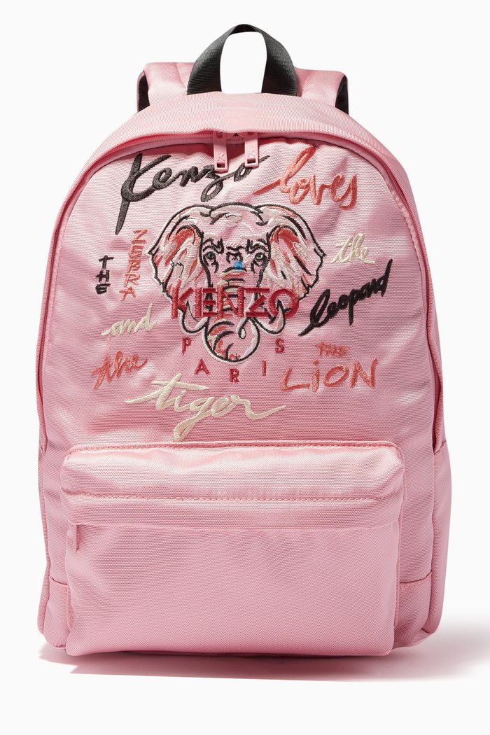 

Logo Backpack in Nylon, Pink