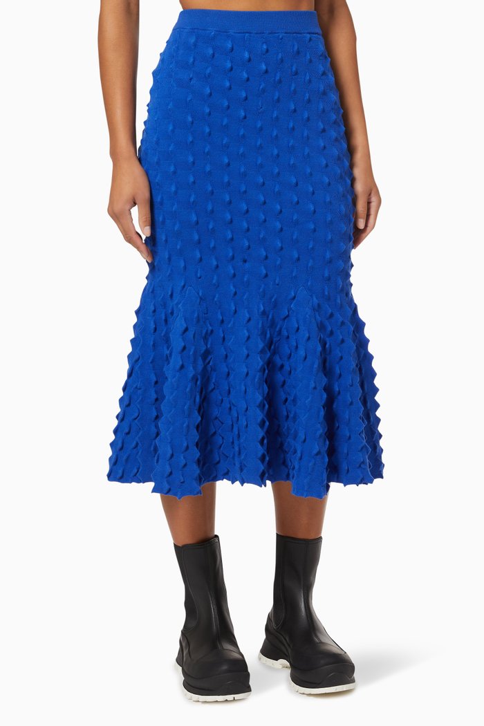

Light Popcorn Skirt in Sustainable Viscose, Blue