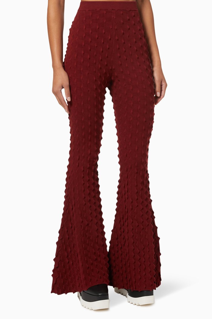 

Light Popcorn Flared Pants in Sustainable Viscose, Red