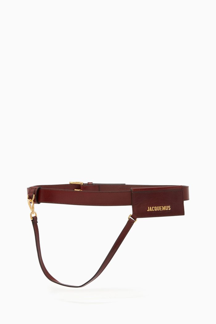 

La Ceinture Porte Cartes in Leather, Brown
