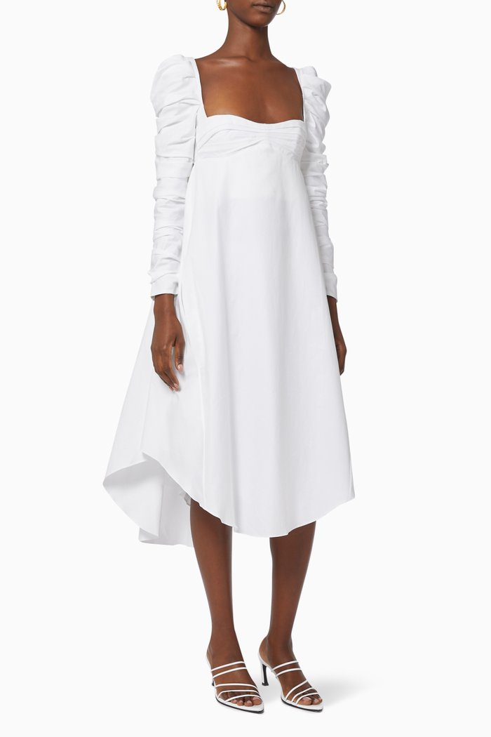 

The Karlina Dress in Cotton Twill, White