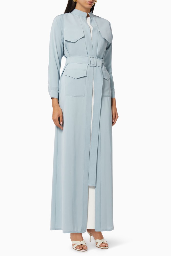 

Turtleneck Kaftan with Belt, Blue