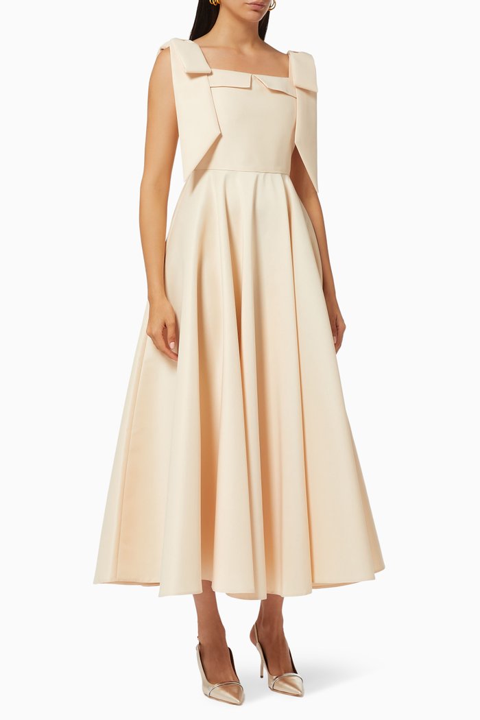 

A Line Dress in Satin, Neutral