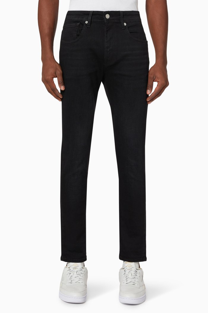 

Leon 6292 Slim Fit Jeans in Organic Cotton Denim Blend, Black