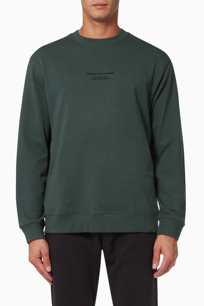 

Embroidery Sweatshirt in Organic Cotton, Green