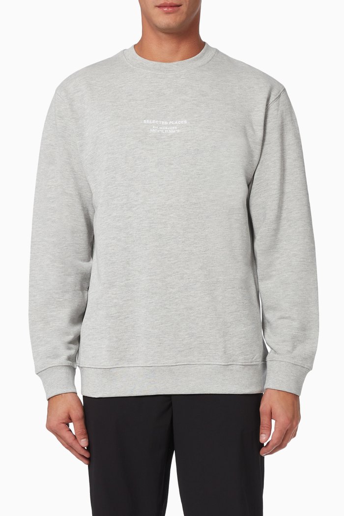 

Embroidery Sweatshirt in Organic Cotton, Grey