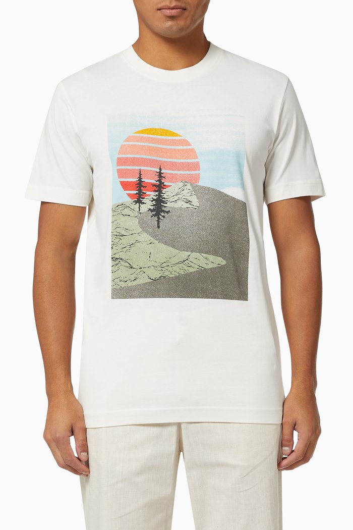 

Outdoor Inspired Print T-shirt in Organic Cotton, Neutral