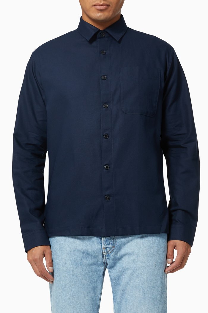 

Shiny Shirt in Sturdy Cotton, Blue