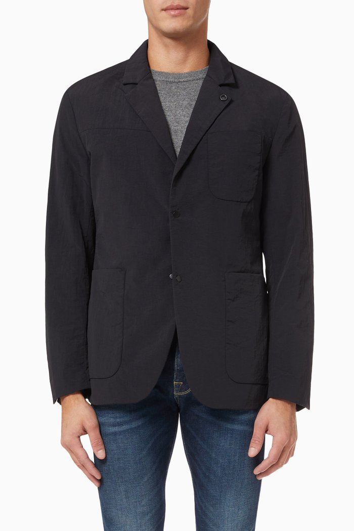 

Hybrid Blazer in Recycled Nylon, Black