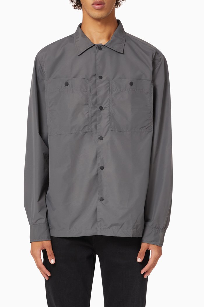 

Relaxed Overshirt in Nylon, Grey