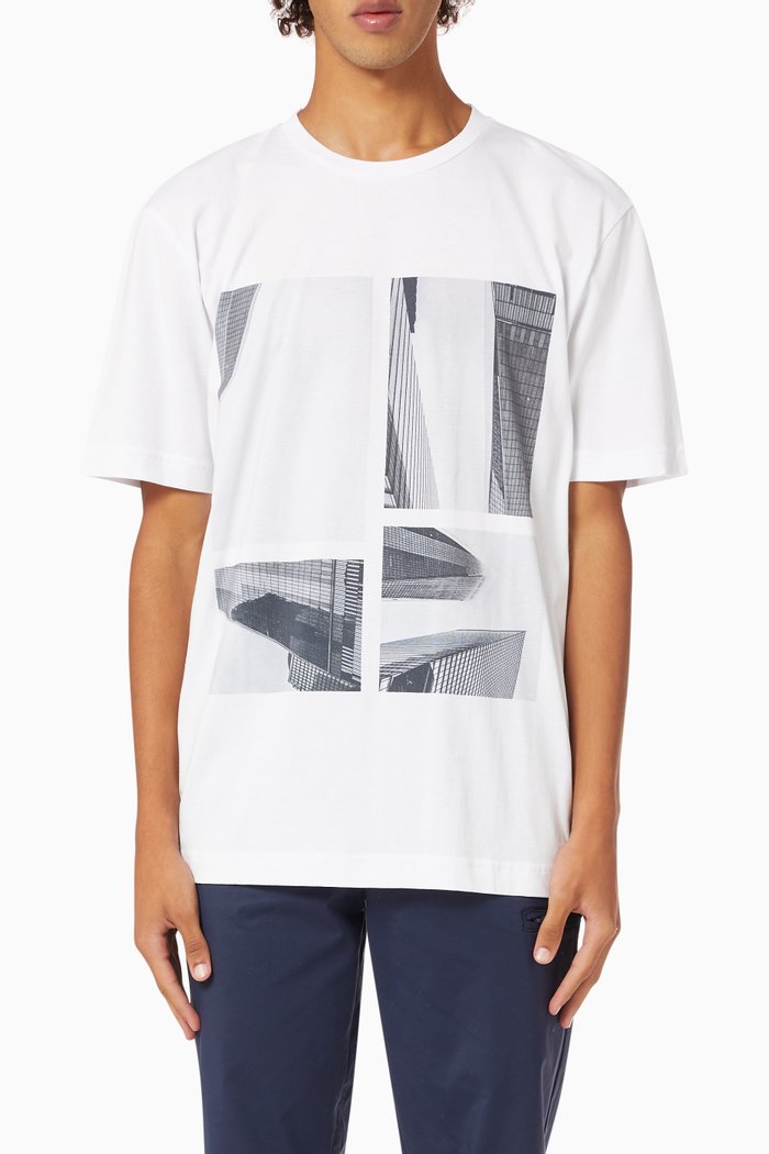 

Graphic Print T-shirt in Organic Cotton, White