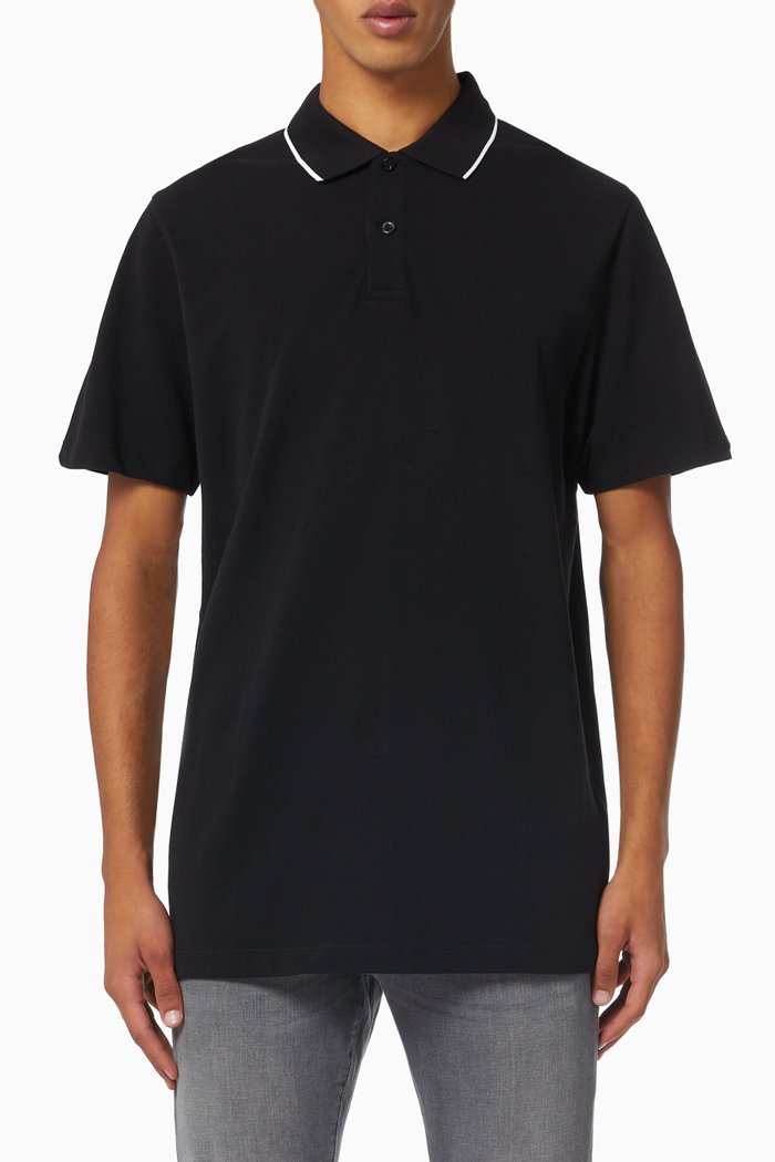 

Miller Polo Shirt in Cotton Piqué, Black