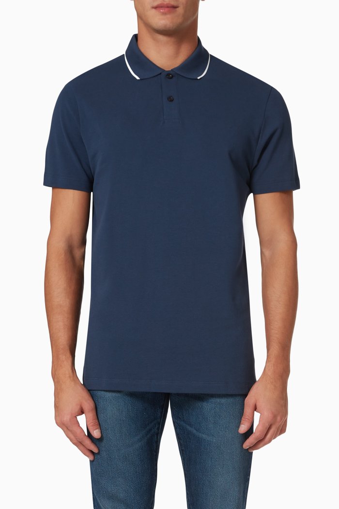

Miller Polo Shirt in Cotton Piqué, Blue