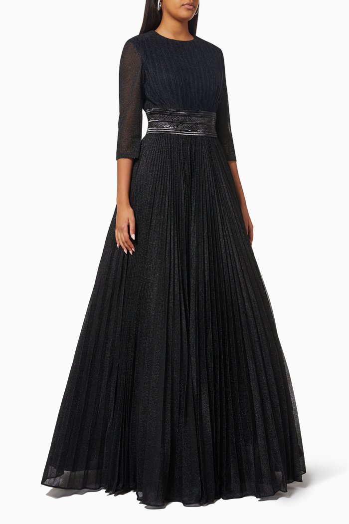 

Shimmer Ball Gown in Tulle, Black