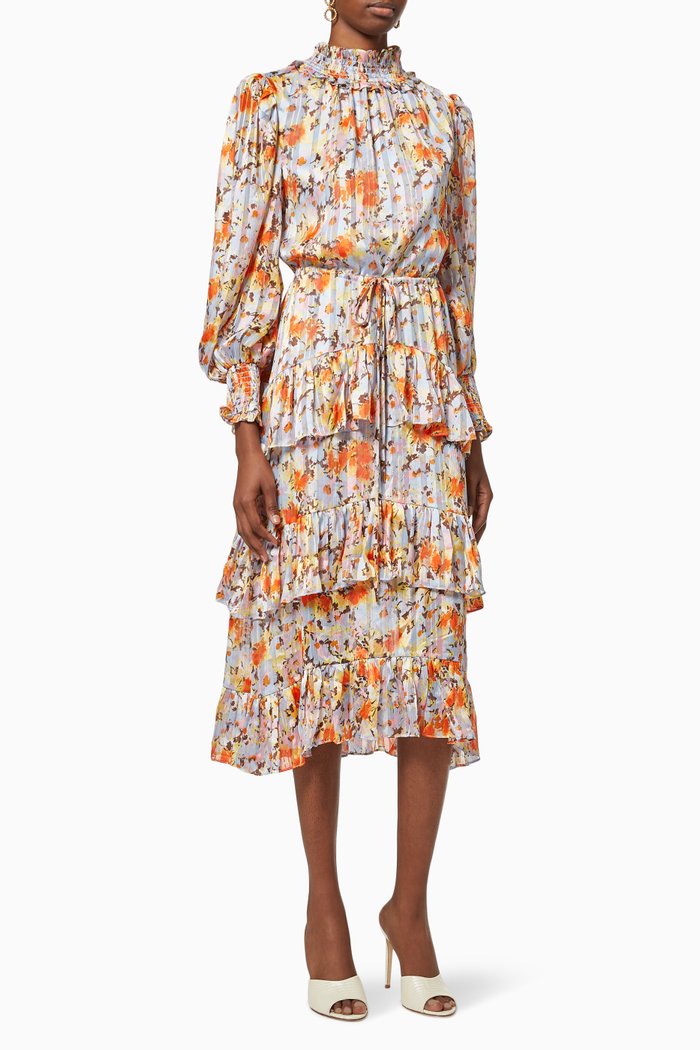 

Caseria Midi Dress in Georgette, Multicolour