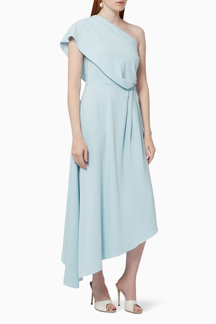 

Alpinia Dress in Fluid Crepe, Blue