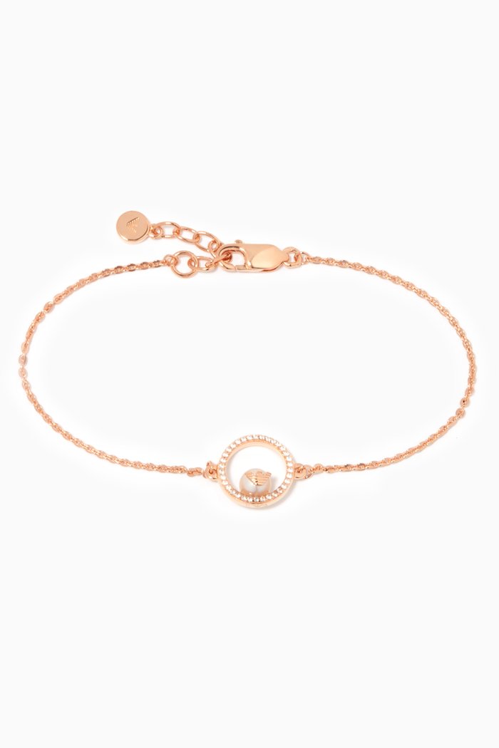 

Sentimental Pearl Bracelet in Sterling Silver, Rose gold