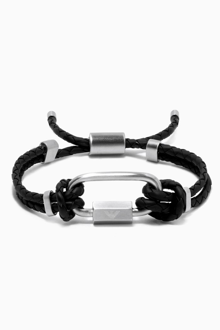 

EA Eagle Rope Bracelet in Stainless Steel, Black
