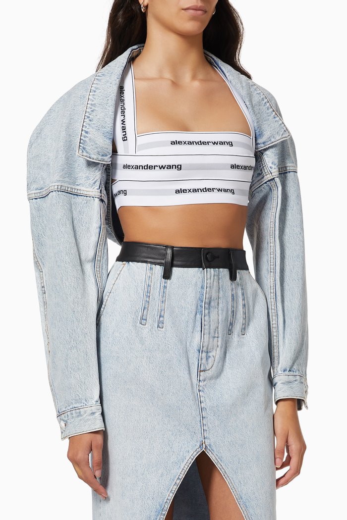 

Bolero Shirt Jacket in Cotton Denim, Blue