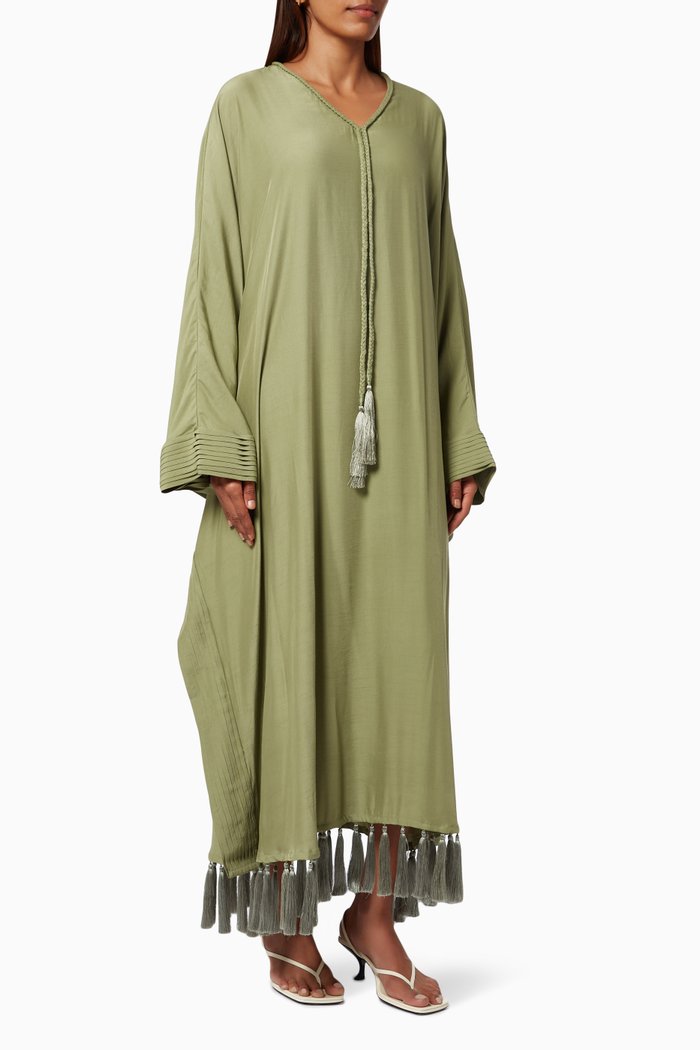 

Angelina Kaftan in Slub Twill, Green