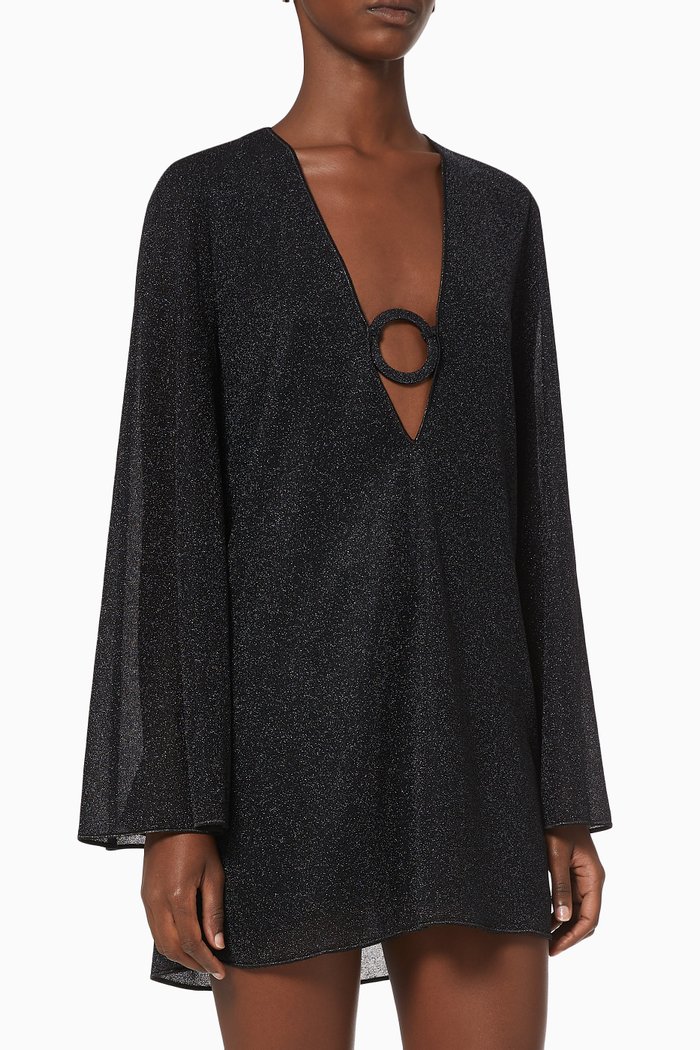 

Lumiére Kaftan Dress in Lurex, Black