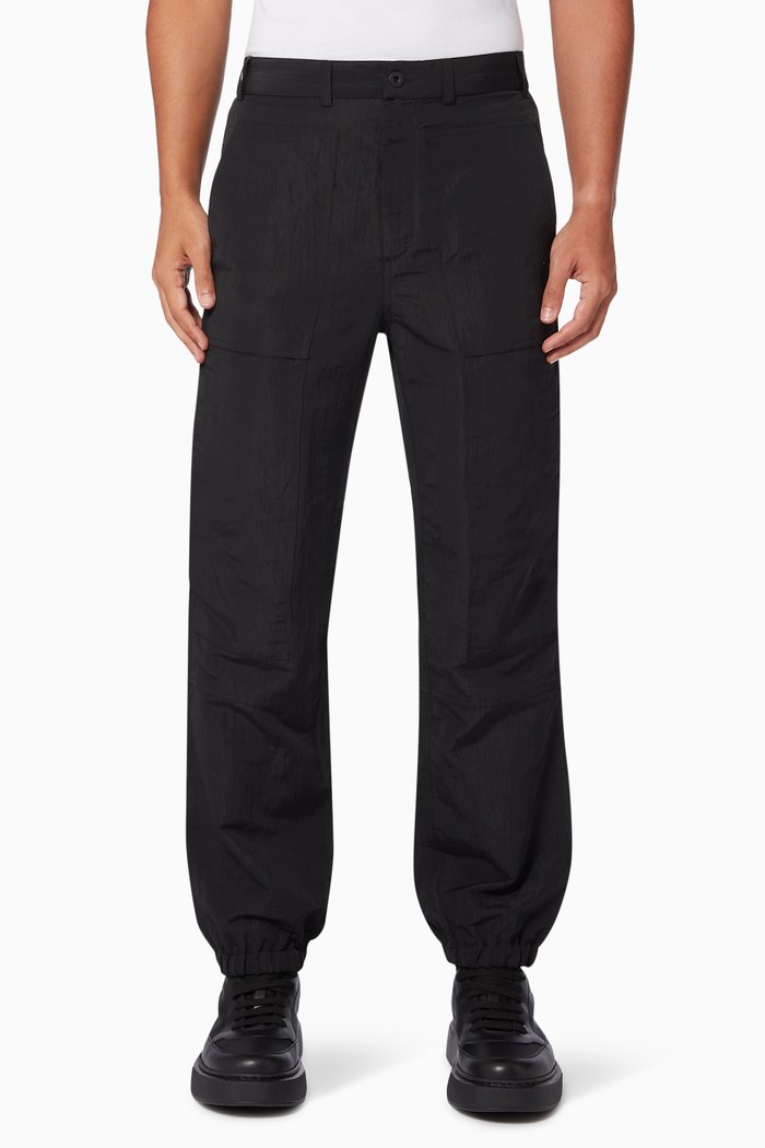 Tamal Cargo Pants in Crinkled Ottoman, Black