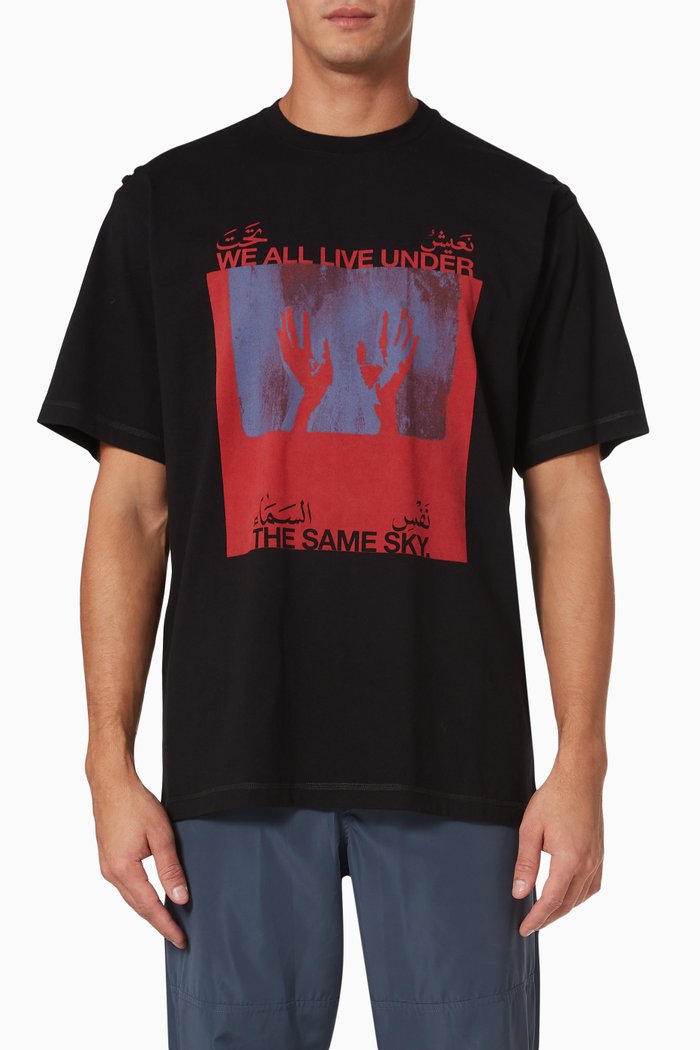 

Harith Oversized T-shirt in Cotton Jersey, Black