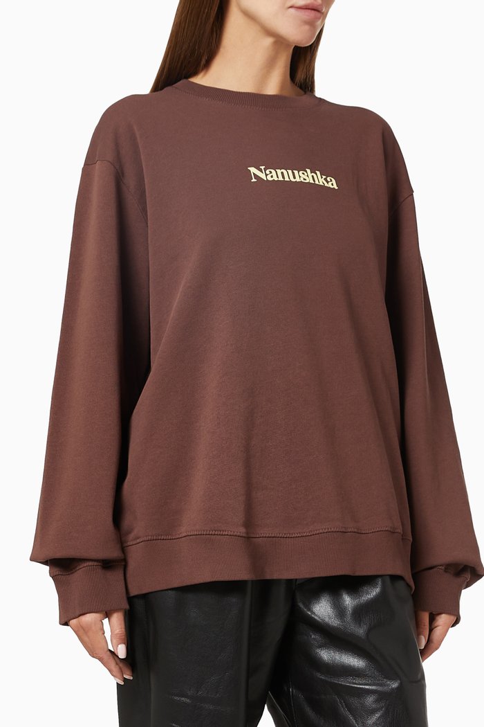 

Remy Logo Sweatshirt in Jersey, Brown