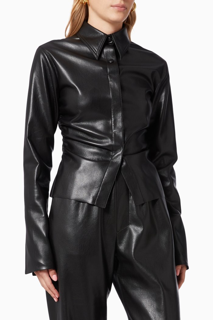 

Shado Shirt in Vegan Leather, Black