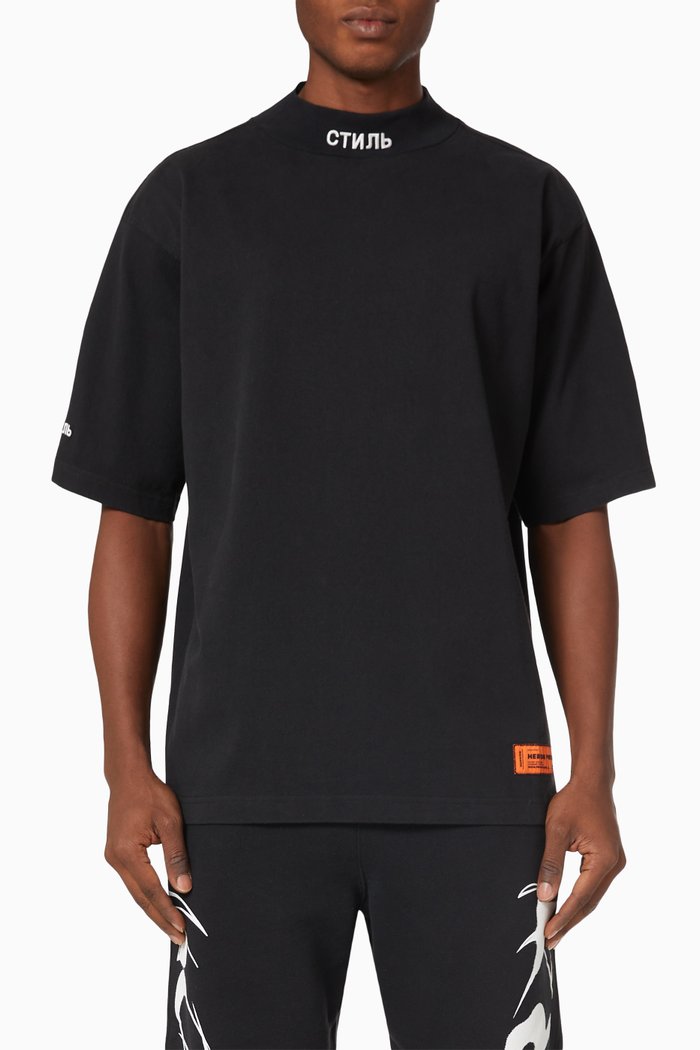 

СТИЛЬ Oversized T-shirt in Cotton Jersey, Black