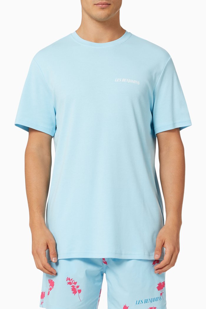 Short Sleeve T-shirt 001 in Cotton Jersey, Blue