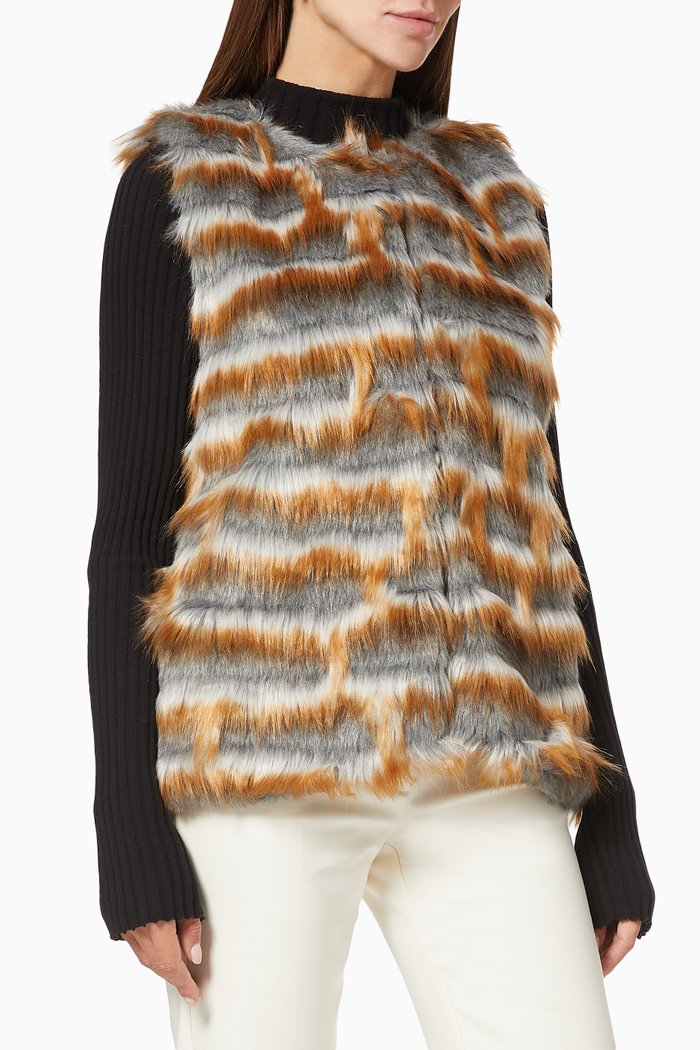 Bi-material Gilet, Grey