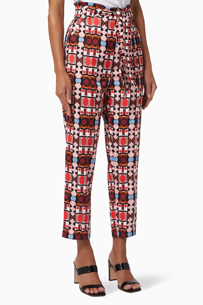 

Cigarette Trousers in Satin Crepe, Pink