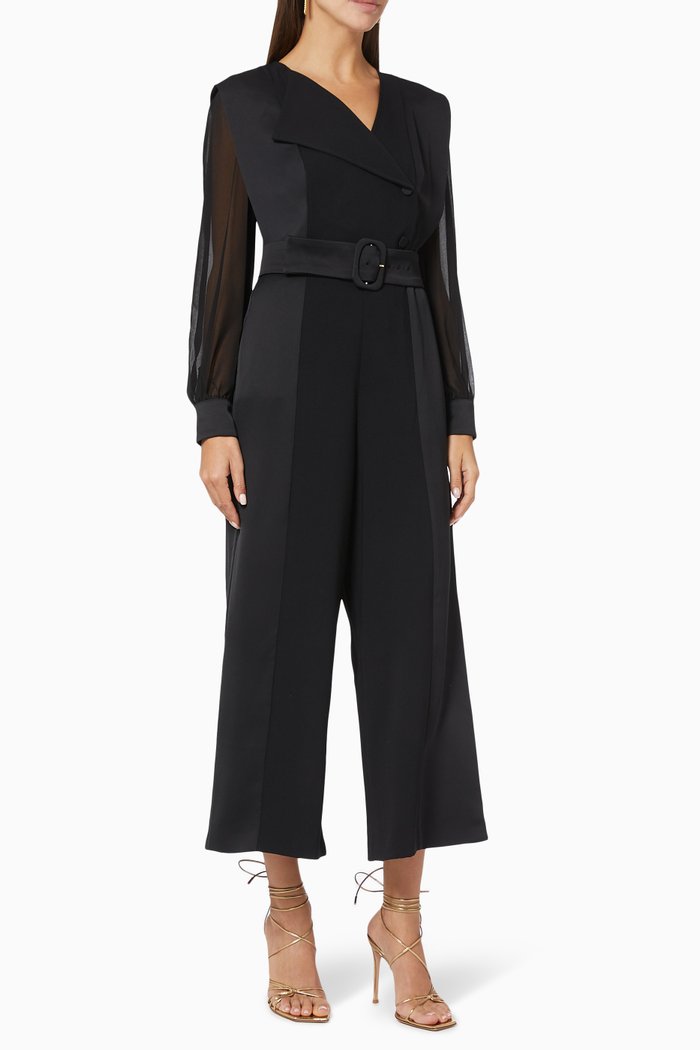

ART.365 Affair Jumpsuit in Satin Crepe, Black