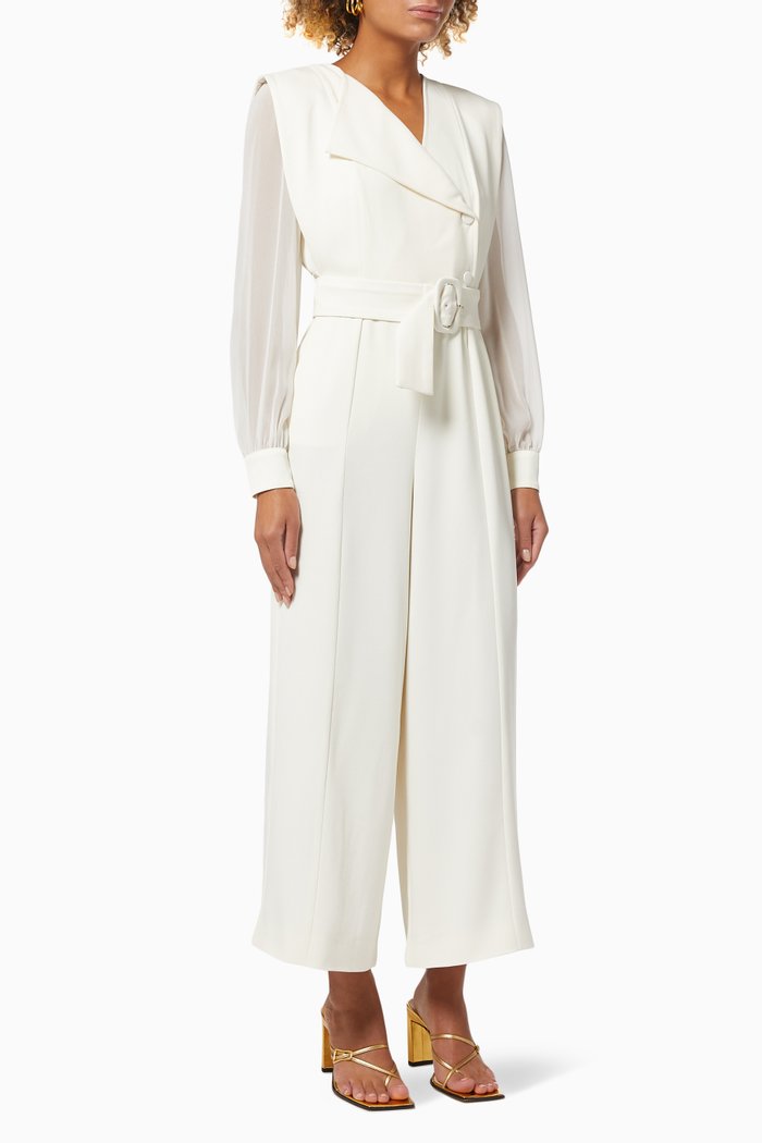 

ART.365 Affair Jumpsuit in Satin Crepe, White