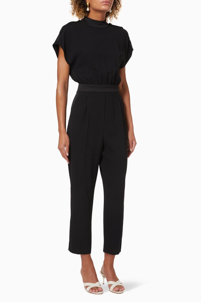 

Carso Jumpsuit in Satin Crepe, Black