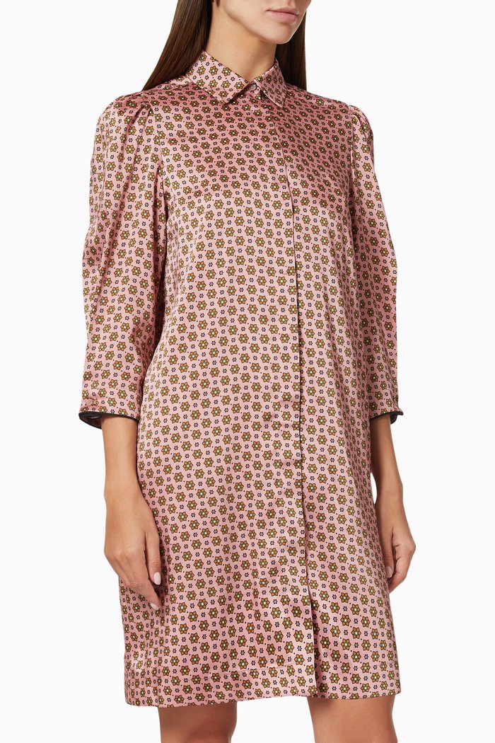 

Angora Shirt Dress in Twill, Pink