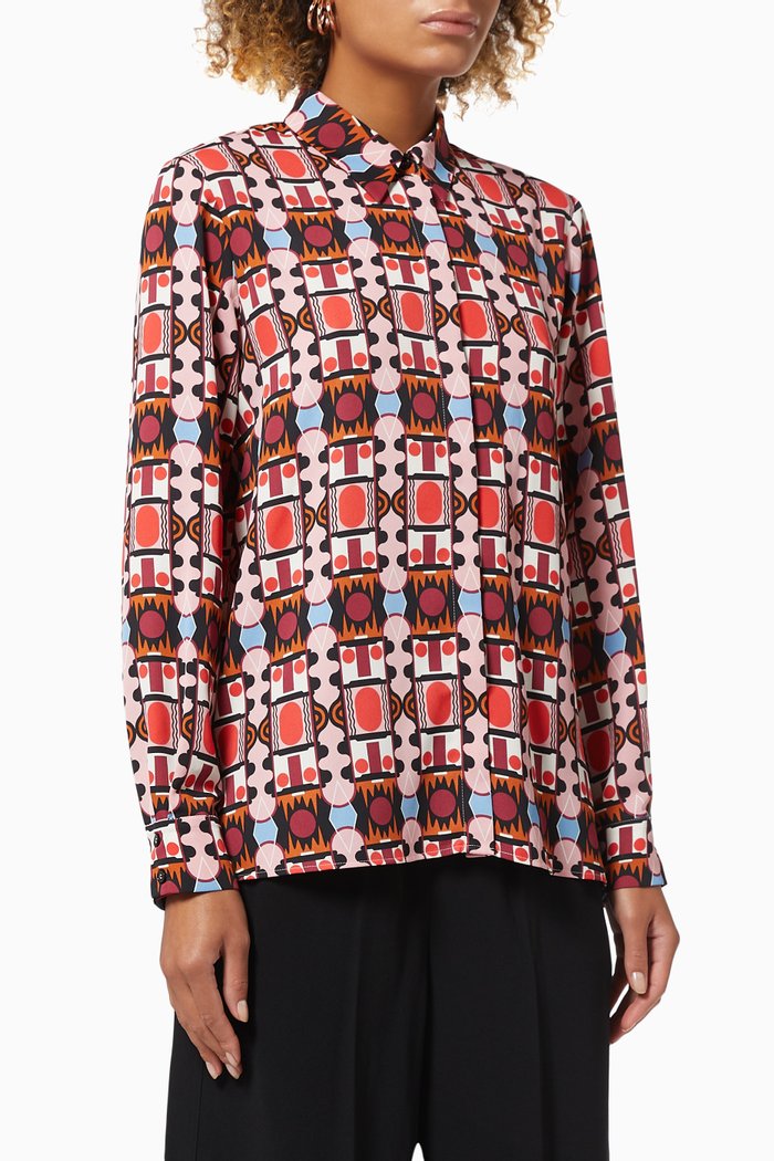Coccio Shirt in Satin Crepe, Pink