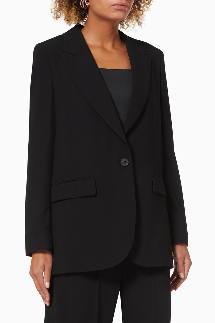 Irta Blazer in Satin, Black
