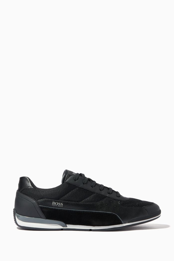 

Saturn Low-profile Trainers in Mesh, Leather & Suede, Black